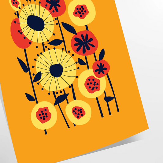 space stunning plant poster vibrant orange hues sophisticated black background eye wall art perfect gift addition decor unframed formats