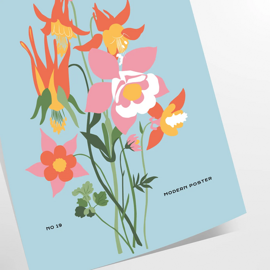 space vibrant plant poster shades green blue wall art thoughtful gift artwork nature serenity room various sizes A4 cm A0