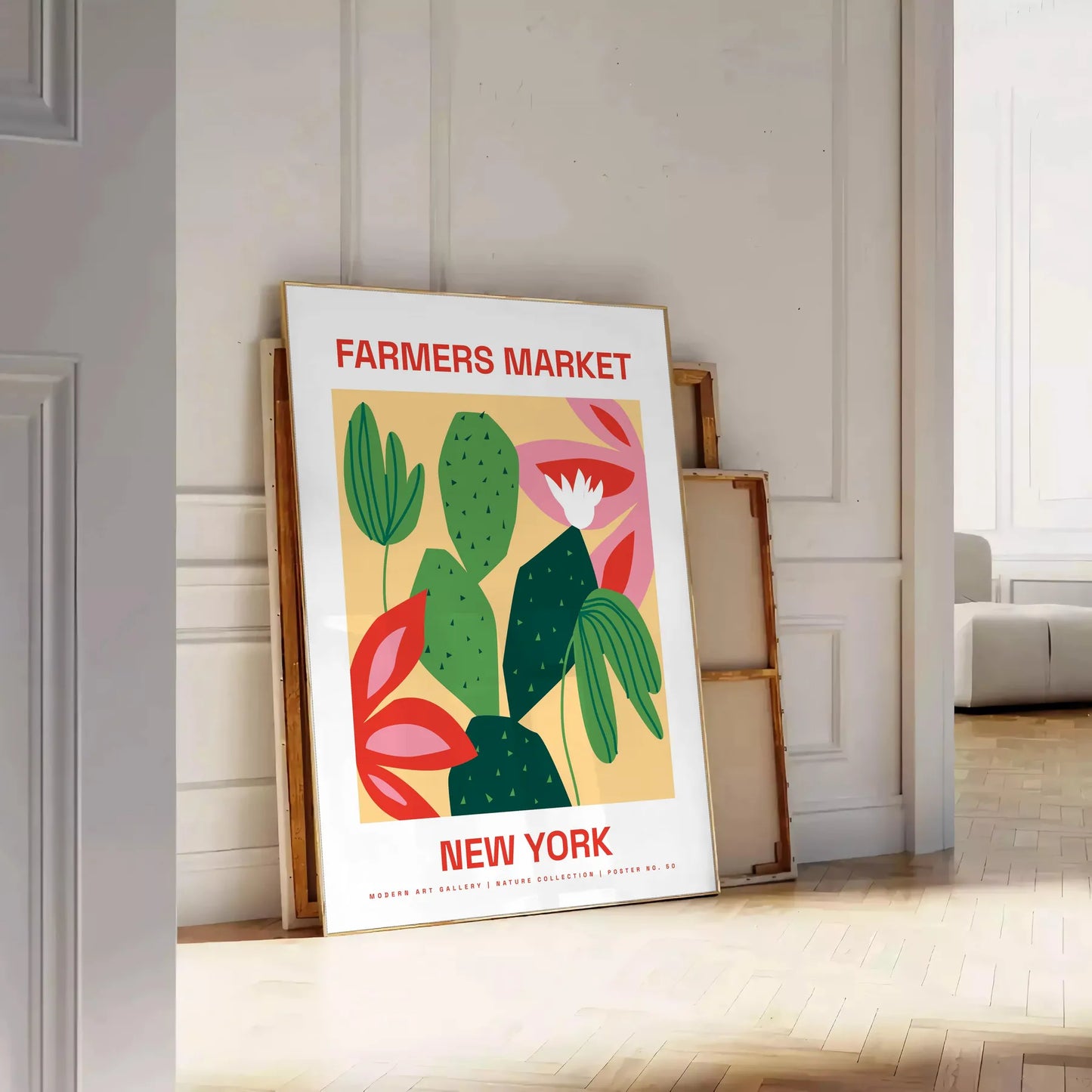 space vibrant Farmer Market Botanical Poster greens rich oranges fresh organic feel decor wall art thoughtful gift artwork natural touch sizes A4 cm A0