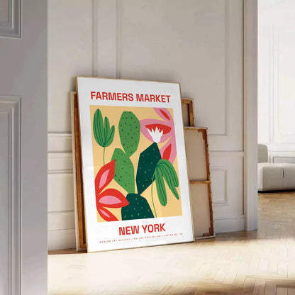 space vibrant Farmer Market Botanical Poster greens rich oranges fresh organic feel decor wall art thoughtful gift artwork natural touch sizes A4 cm A0