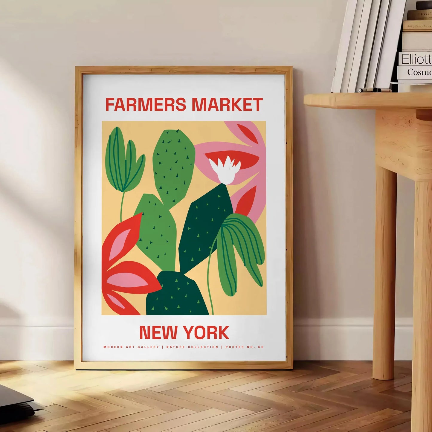 space vibrant Farmer Market Botanical Poster greens rich oranges fresh organic feel decor wall art thoughtful gift artwork natural touch sizes A4 cm A0