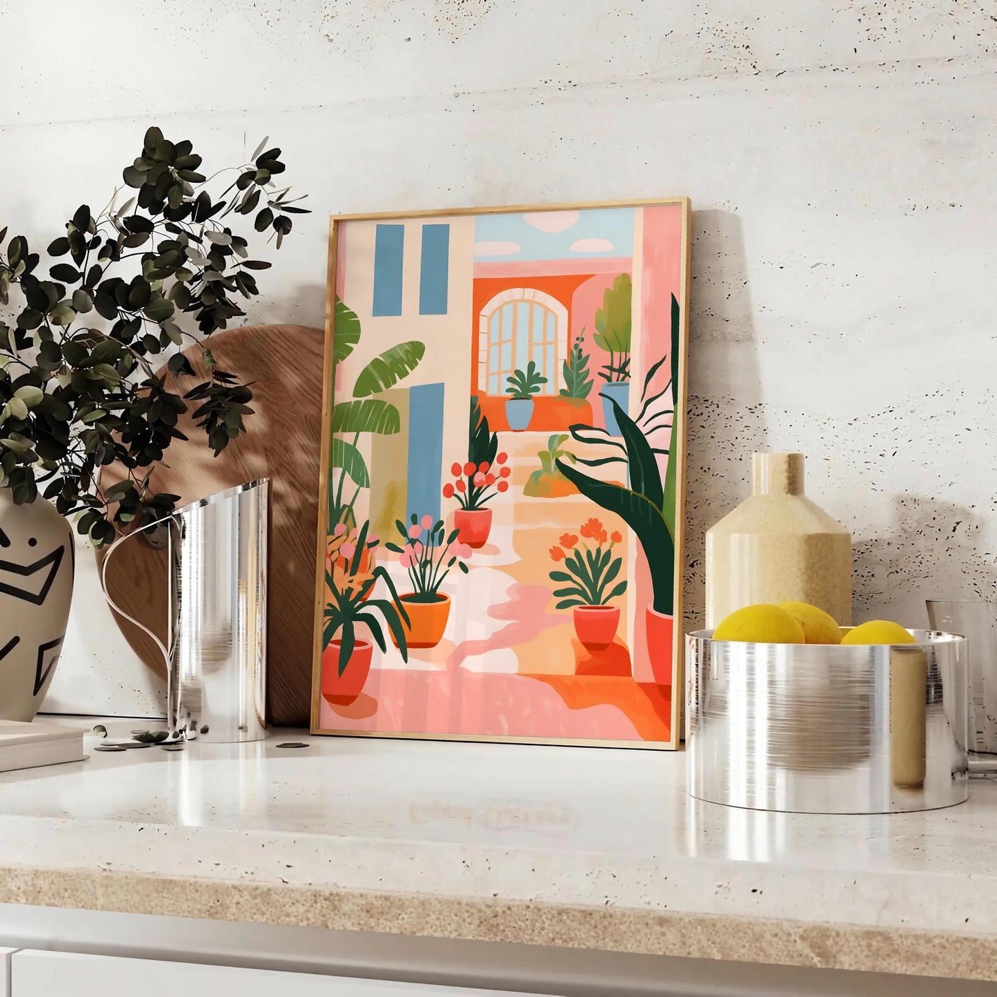space vintage flower poster timeless gray orange palette popular floral artwork perfect wall art thoughtful gift charm room exquisite print available