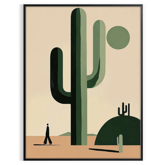 space minimal botanical cactus print poster elegant black gray hues chic wall art modern touch perfect unique artwork thoughtful gift sizes A4 cm A0