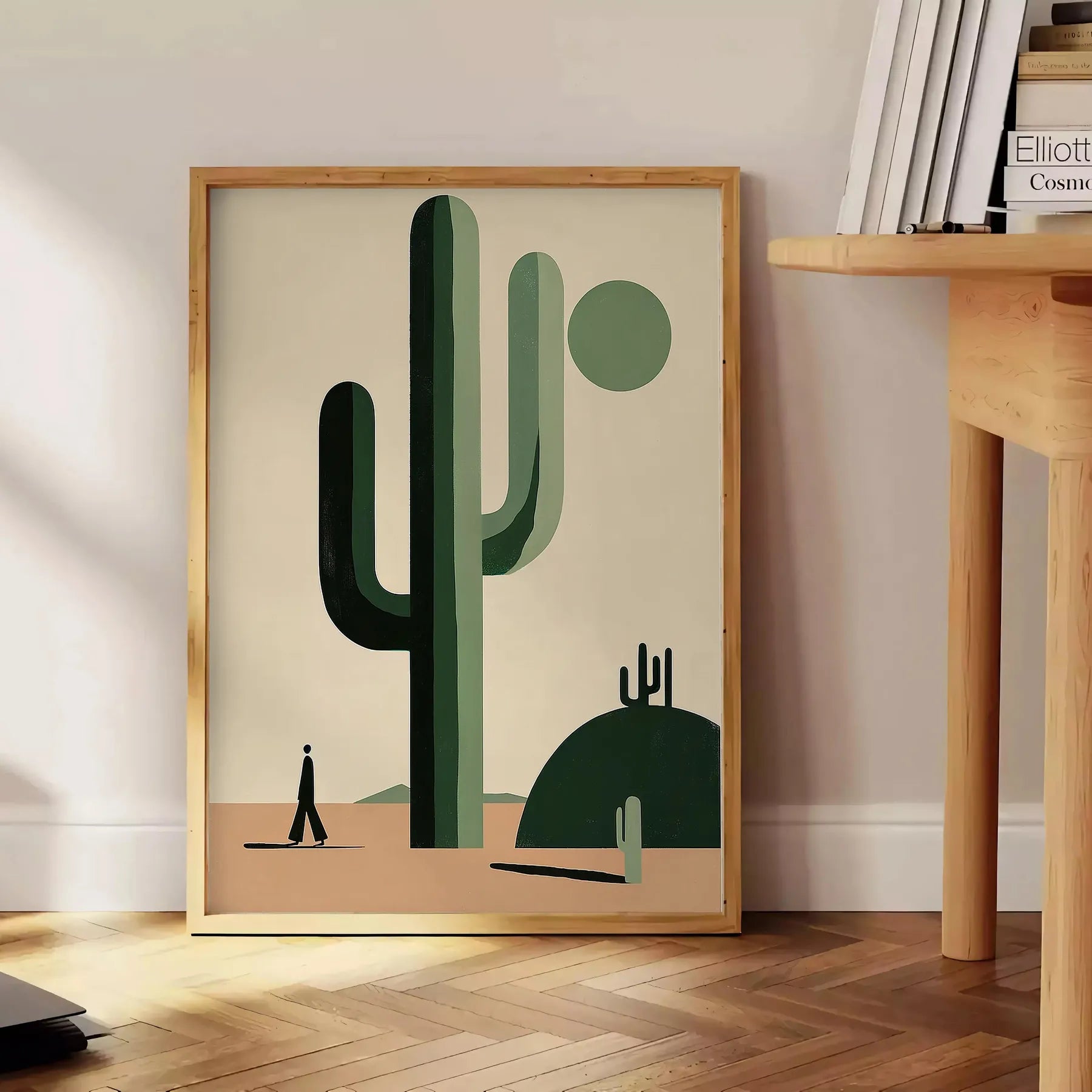 space minimal botanical cactus print poster elegant black gray hues chic wall art modern touch perfect unique artwork thoughtful gift sizes A4 cm A0