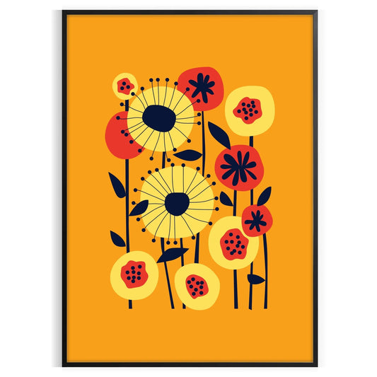 space stunning plant poster vibrant orange hues sophisticated black background eye wall art perfect gift addition decor unframed formats