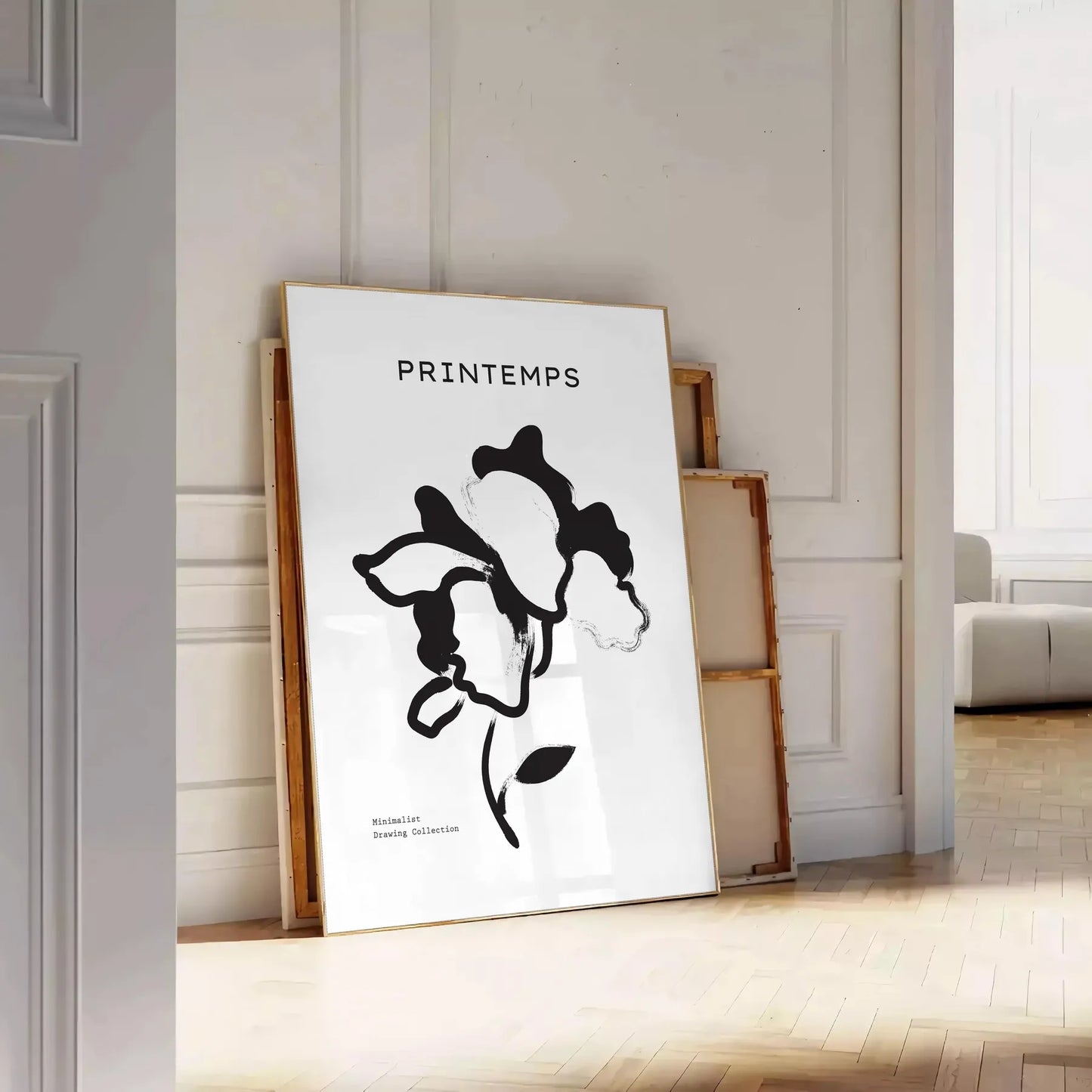 space stunning botanical poster graceful plant designs elegant gray black tones modern wall art piece thoughtful gift various dimensions A4 cm A0