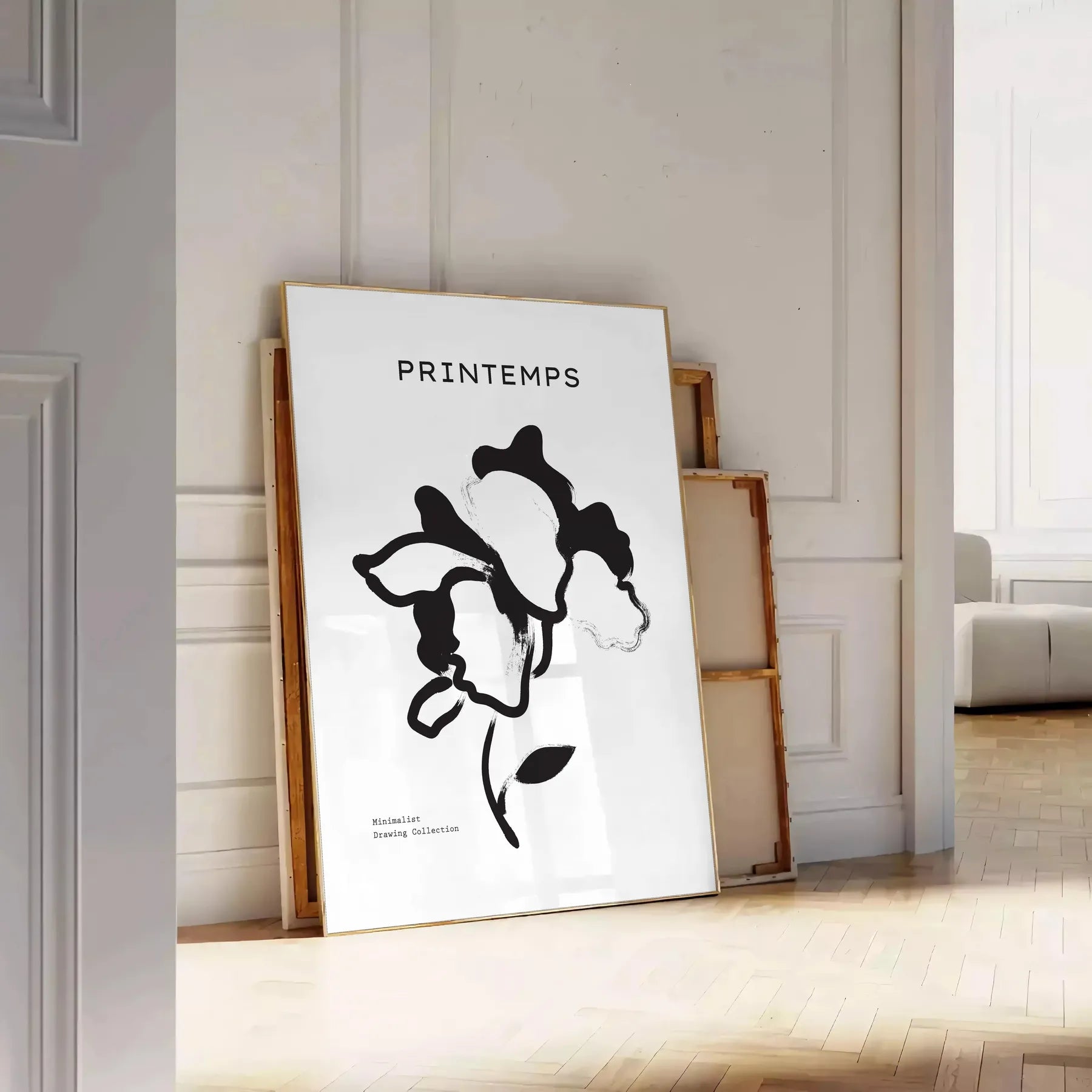 space stunning botanical poster graceful plant designs elegant gray black tones modern wall art piece thoughtful gift various dimensions A4 cm A0