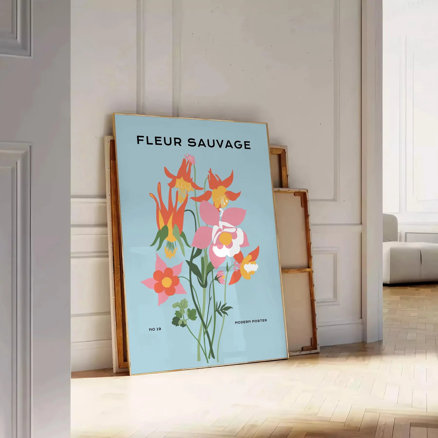 space vibrant plant poster shades green blue wall art thoughtful gift artwork nature serenity room various sizes A4 cm A0