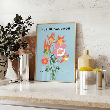 space vibrant plant poster shades green blue wall art thoughtful gift artwork nature serenity room various sizes A4 cm A0