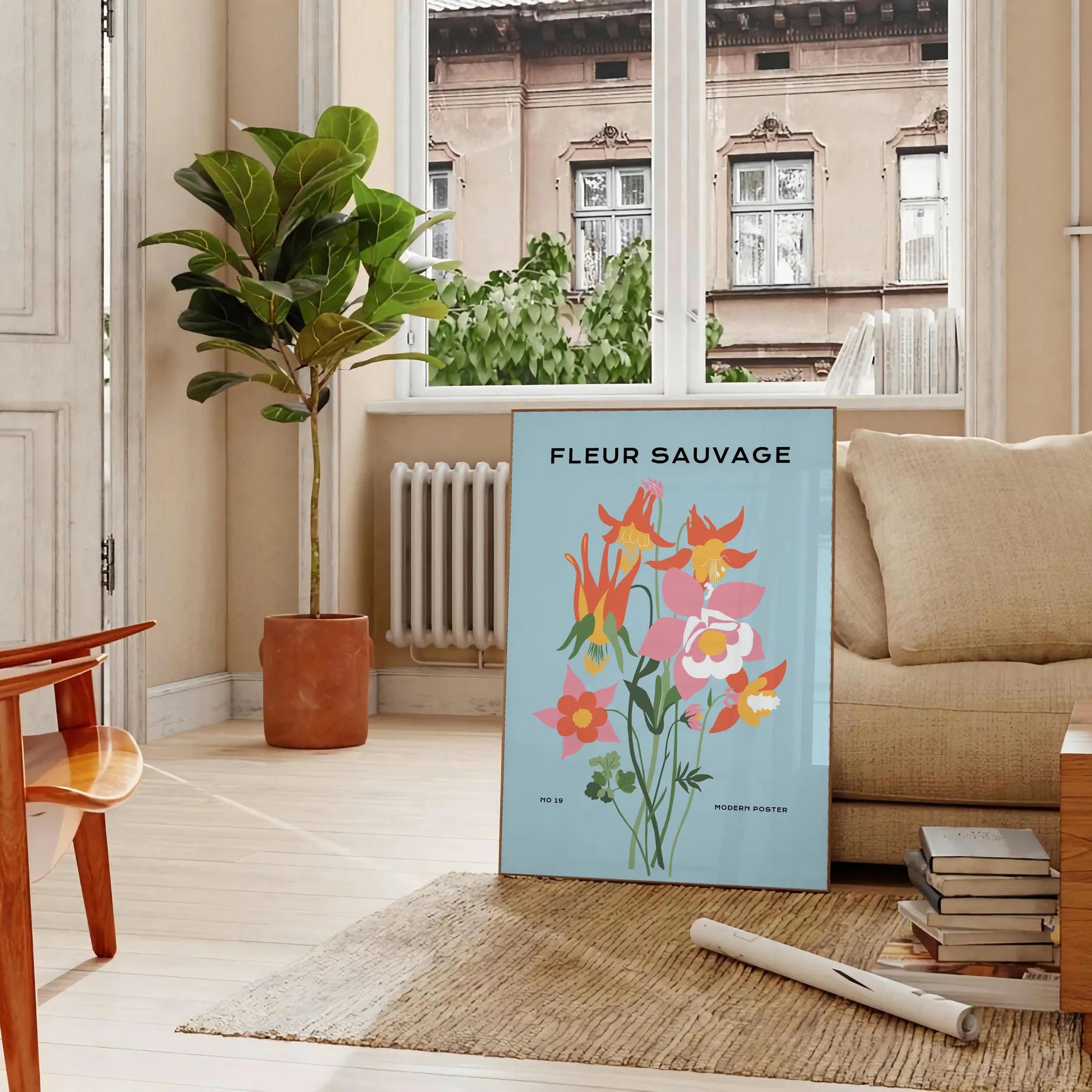 space vibrant plant poster shades green blue wall art thoughtful gift artwork nature serenity room various sizes A4 cm A0